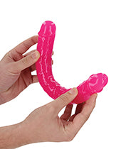 Shots RealRock 12" Big Dildo | Double Sided Dildo | Glow in the Dark Neon Pink Dildo