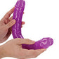 Shots RealRock 15" Big Dildo | Neon Purple Double Dildo | Glow in the Dark Suction Cup Dildo