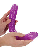 Shots RealRock 15" Big Dildo | Neon Purple Double Dildo | Glow in the Dark Suction Cup Dildo