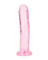 Shots RealRock Large Dildo | Crystal Clear 6" Big Dildo | Suction Cup Dildo | Pink Dildo