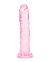 Shots RealRock Large Dildo | Crystal Clear 6" Big Dildo | Suction Cup Dildo | Pink Dildo