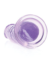 Shots RealRock Large Dildo | Crystal Clear 6" Big Dildo | Straight Purple Suction Cup Dildo