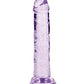 Shots RealRock Large Dildo | Crystal Clear 6" Big Dildo | Straight Purple Suction Cup Dildo