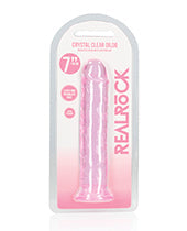 Shots RealRock Anal Dildo | Crystal Clear 7" Big Dildo | Straight Pink Dildo | Suction Cup Dildo