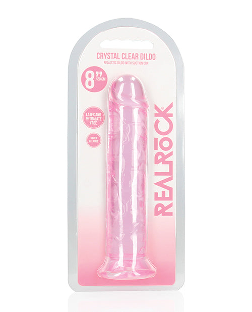 Shots Large Dildo | Crystal Clear 8" Big Dildo | Straight Pink Dildo | Suction Cup Dildo