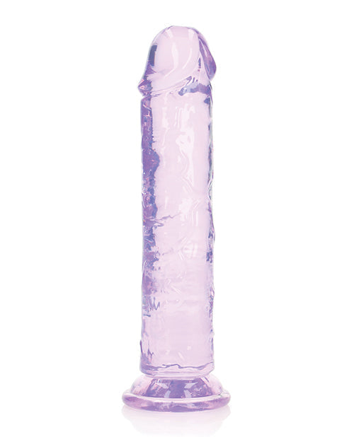 Shots RealRock Realistic Dildo | Clear 8" Big Dildo | Straight Purple Suction Cup Dildo