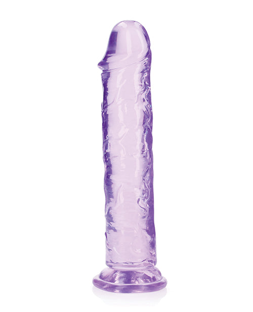 Shots RealRock Anal Dildo | Crystal Clear 9" Big Dildo | Straight Purple Suction Cup Dildo