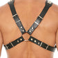 Shots Uomo Men's Pyramid Stud Body Harness - Black