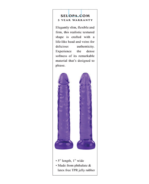 Selopa Slimplicity Realistic Dildo | Purple 5" Big Dildo | Latex-Free Large Dildo | Slim Basic Dildo