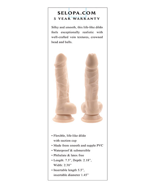 Selopa 6" Big Dildo | Lifelike Realistic Dildo | Light Suction Cup Dildo with Balls