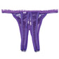 Scalloped Embroidery Crotchless Panty Purple O/S