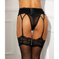 Stretch Lace & Mesh Thong Panty Black LG