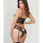 Stretch Lace Cropped Bustier & Cheeky Panty Black LG