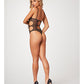 Fishnet Strappy High Cut Leg Teddy Black LG