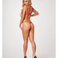 Strappy Sheer Lace Demi Cup Bra & Thong Red LG