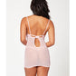 Floral Mesh Chemise & G-String Pink LG