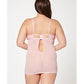 Floral Mesh Chemise & G-String Pink 1X/2X