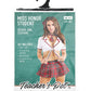 Teacher's Pet Ms Honor Student School Girl Tie Top, Pleated Skirt, Neck Tie & Hair Bow Red O/S