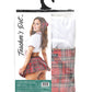 Teacher's Pet Ms Honor Student School Girl Tie Top, Pleated Skirt, Neck Tie & Hair Bow Red O/S