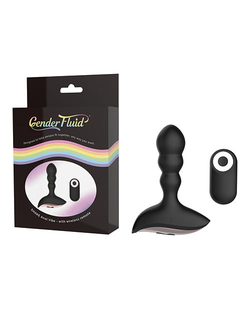 Gender Fluid Shake Anal Vibe w/Remote - Black