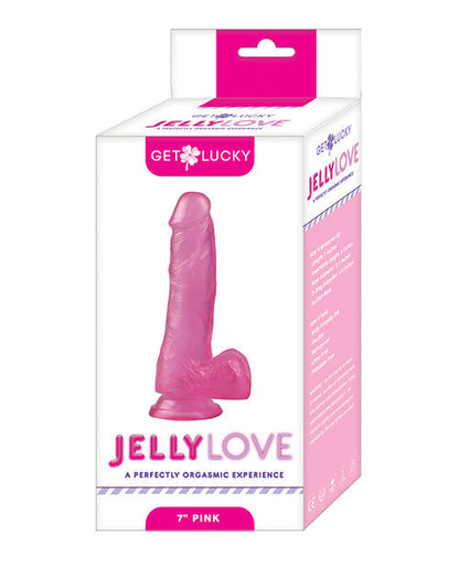 Get Lucky 7" Big Dildo | Jelly Realistic Dildo | Waterproof Pink Dildo | Suction Cup Dildo