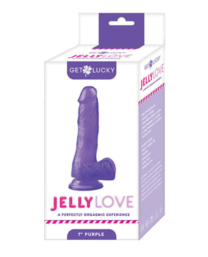 Get Lucky 7" Big Dildo | Jelly Love Realistic Dildo | Waterproof Purple Dildo | Suction Cup Dildo