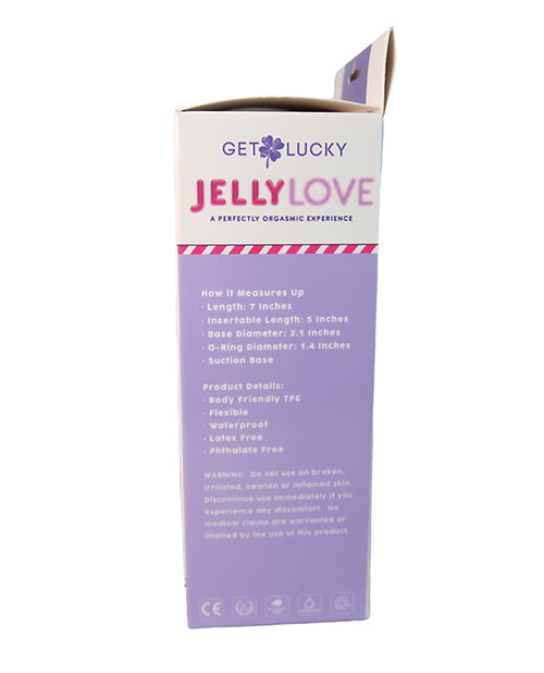 Get Lucky 7" Big Dildo | Jelly Love Realistic Dildo | Waterproof Purple Dildo | Suction Cup Dildo