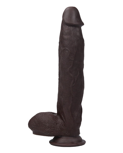 Get Lucky 12" Big Black Dildo | Real Skin Realistic Dildo | Dark Brown Giant Dildo | Large Dildo