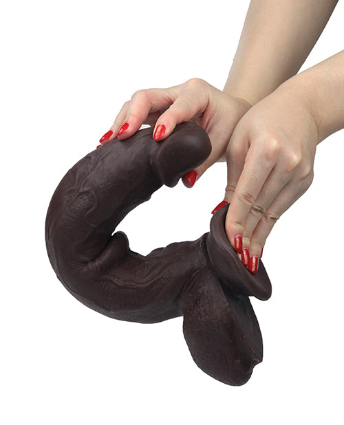 Get Lucky 12" Big Black Dildo | Real Skin Realistic Dildo | Dark Brown Giant Dildo | Large Dildo