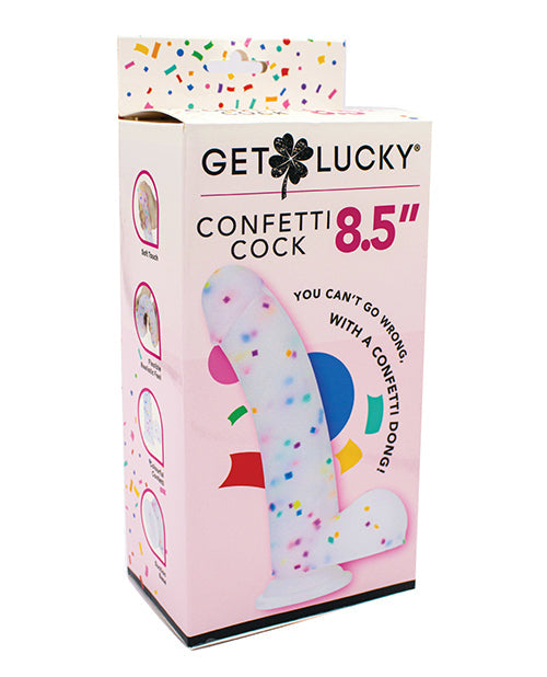 Get Lucky 8.5" Big Dildo | Real Skin Confetti Realistic Dildo | Large Dildo | Suction Cup Dildo