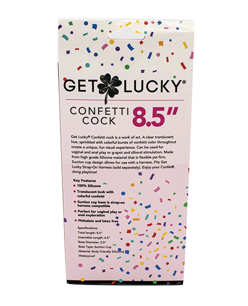 Get Lucky 8.5" Big Dildo | Real Skin Confetti Realistic Dildo | Large Dildo | Suction Cup Dildo