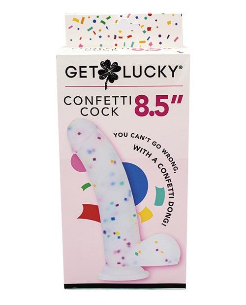 Get Lucky 8.5" Big Dildo | Real Skin Confetti Realistic Dildo | Large Dildo | Suction Cup Dildo