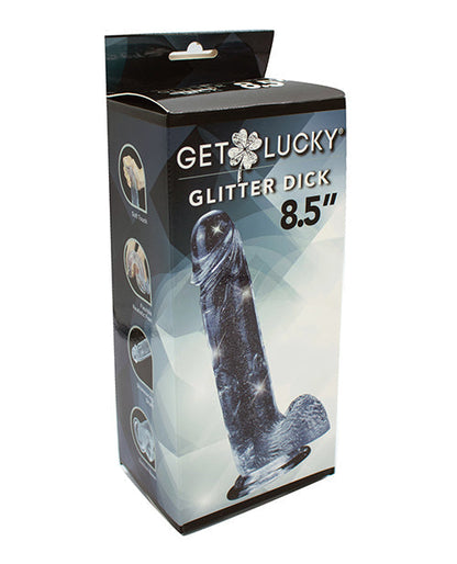 Get Lucky 8.5" Big Dildo | Real Skin Glitter Dick Realistic Dildo | Clear Suction Cup Dildo