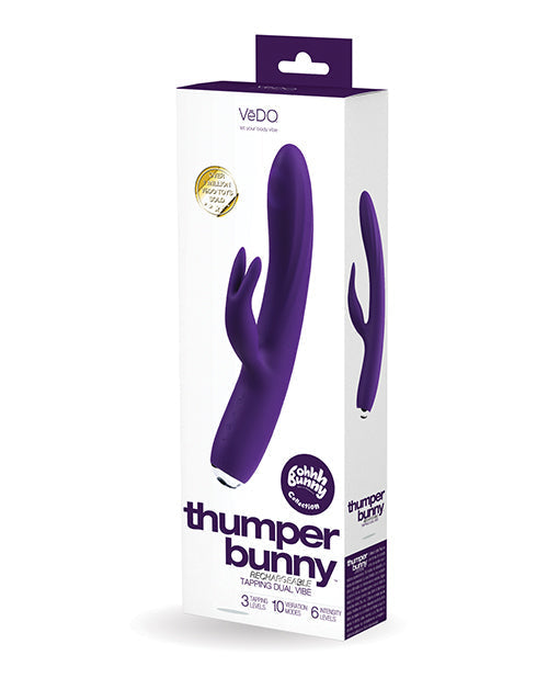 VeDO Thumper 10 Clit Vibrator | Bunny Waterproof Dual G Spot Vibrator | Deep Purple Best Vibrator for Women