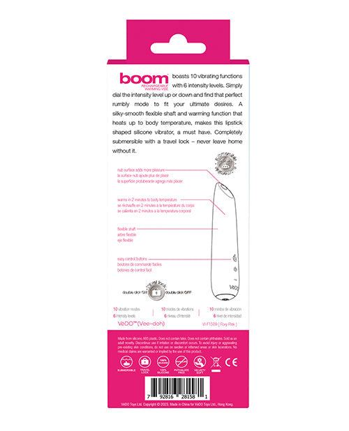 VeDO Boom Rechargeable Ultra Powerful Vibe - Pink