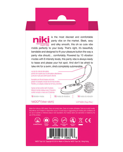 VeDO Niki Rechargeable Panty Vibe - Foxy Pink