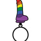 Wood Rocket Sex Toy Pride Dildo Keychain - Rainbow