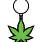 Wood Rocket Weed Pot Leaf Keychain - Green