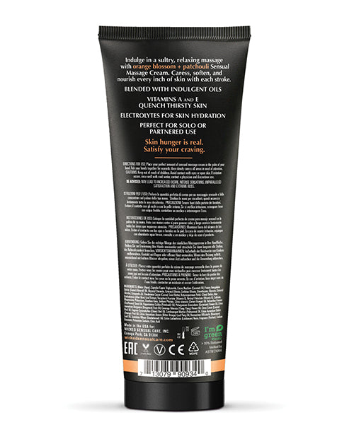 Wicked Sensual Care Orange Blossom & Patchouli Massage Cream  - 4 oz