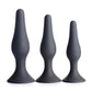 Master Series Triple Tapered Silicone Anal Trainer - Black Set of 3