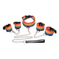 Master Series Kinky Pride Rainbow Bondage Set - Wrist & Ankle Cuffs & Collar w/Leash