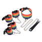 Master Series Kinky Pride Rainbow Bondage Set - Wrist & Ankle Cuffs & Collar w/Leash