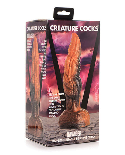 Creature Cocks Large Dildo | Rippled Tentacle Silicone Big Dildo | Suction Cup Dildo