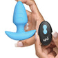 Bang! Rotating & Vibrating Tapered Butt Plug w/Remote - Blue