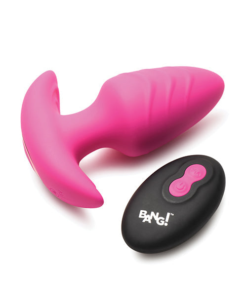 Bang! Rotating & Vibrating Tapered Butt Plug w/Remote - Pink