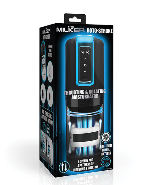 Milker Roto-Stroke Thrusting & Rotating Masturbator - Black