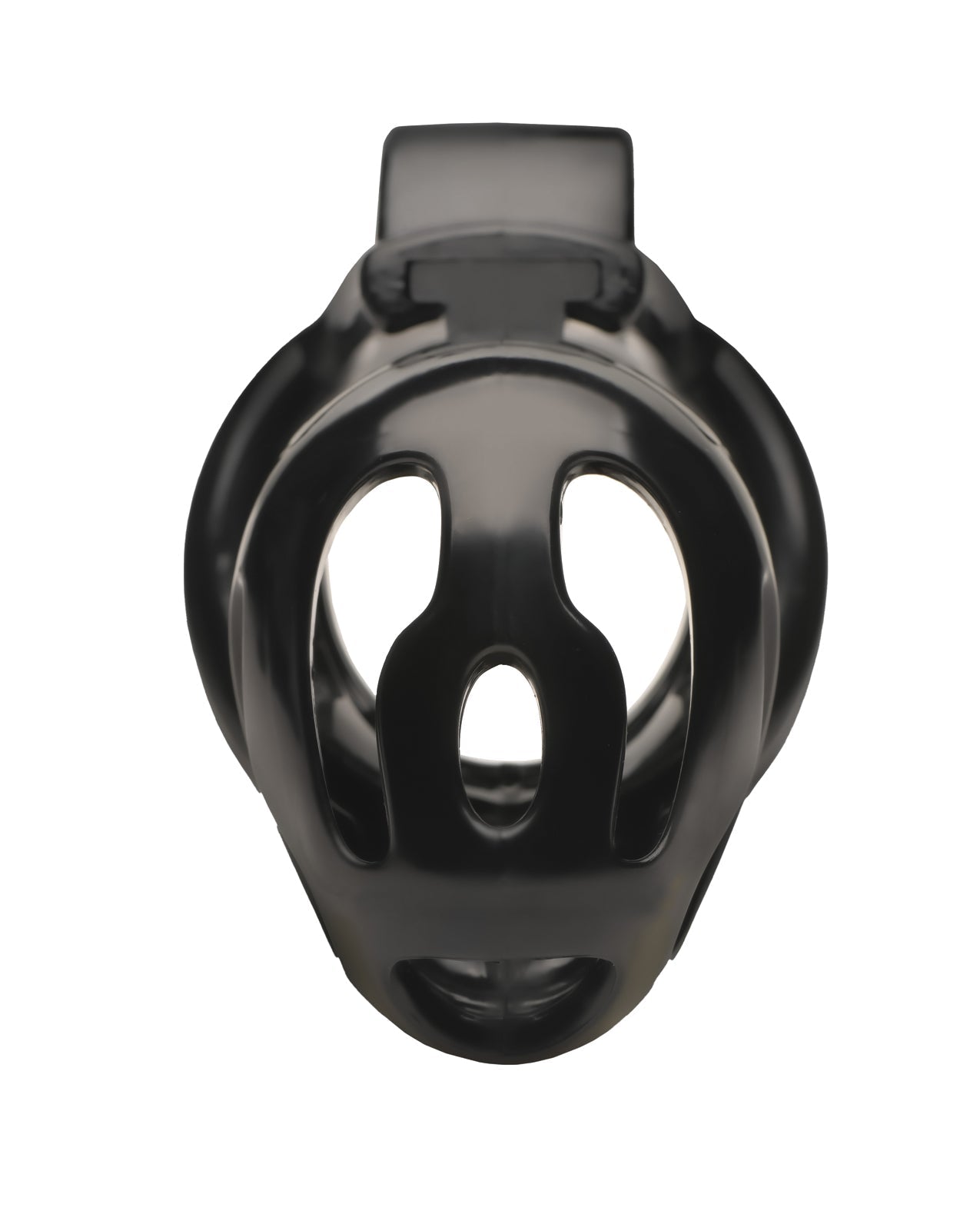 Master Series Hard Stop Double Ring Chastity Cage - Black