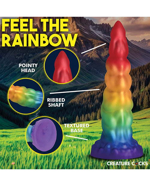 Creature Cocks Large Dildo | Unicorn Silicone Dildo | Rainbow Suction Cup Dildo