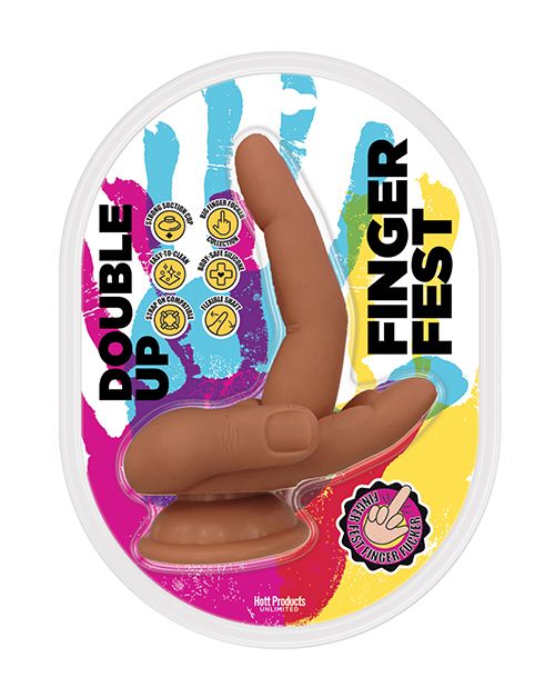 Finger Fest Double Up Dildo - Tan